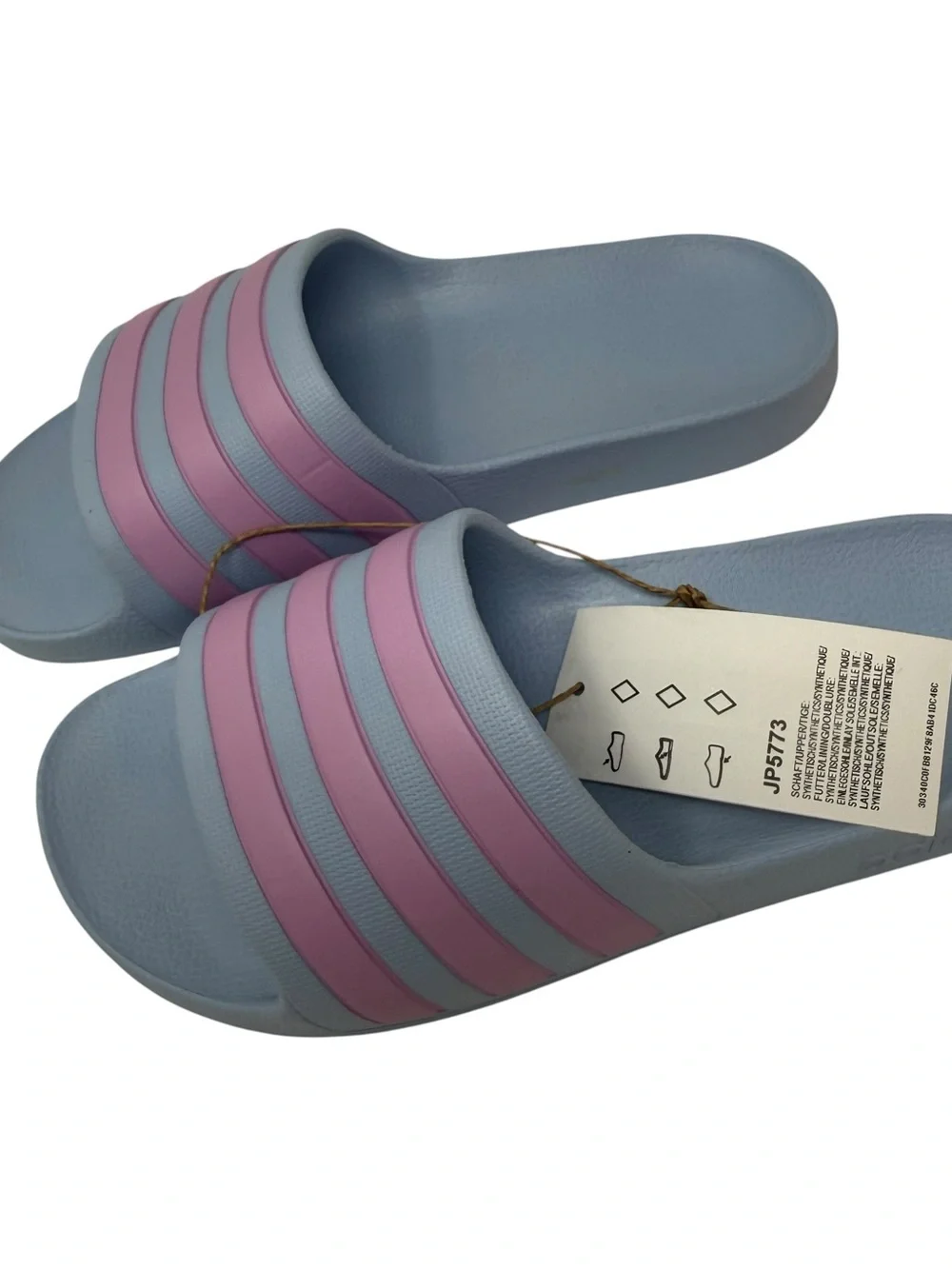 Adidas Adilette Slide Size Youth 3 Blue pink comfort sandals NWT